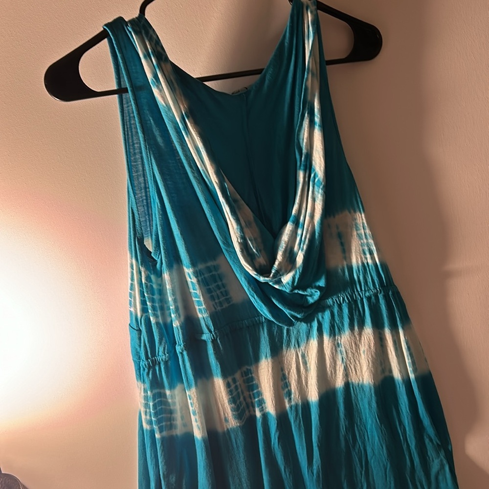 Beach Coverup Boho Hood Tie Dye Size Large